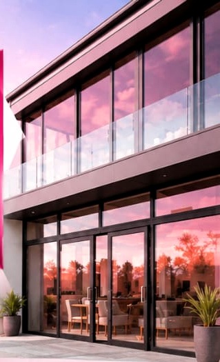Contemporary glass and aluminium building facade